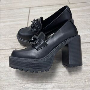 Madden Girl Black Platform Loafers